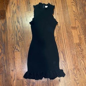 Likely Mini Dress Black Ruched w/ Frills Perfect Condition Size 6